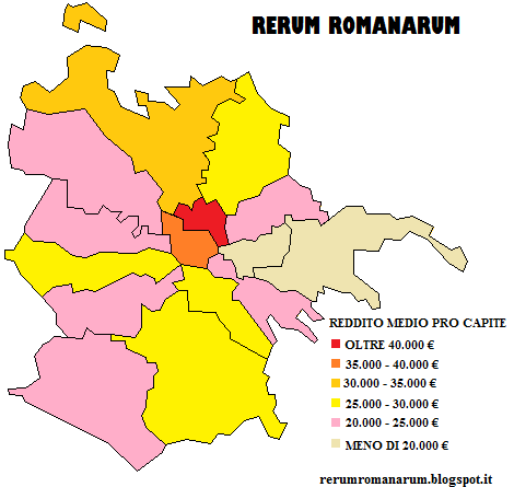 elezioni comunali roma 2016 risultati Mappa Municipi Reddito