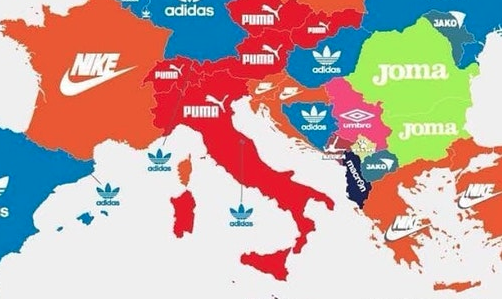 Mappe: lo sponsor tecnico di tutte le nazionali di calcio europee