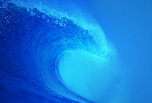 irrigazione nasale lavaggi nasali, immagine di un'onda su sfondo azzurro
