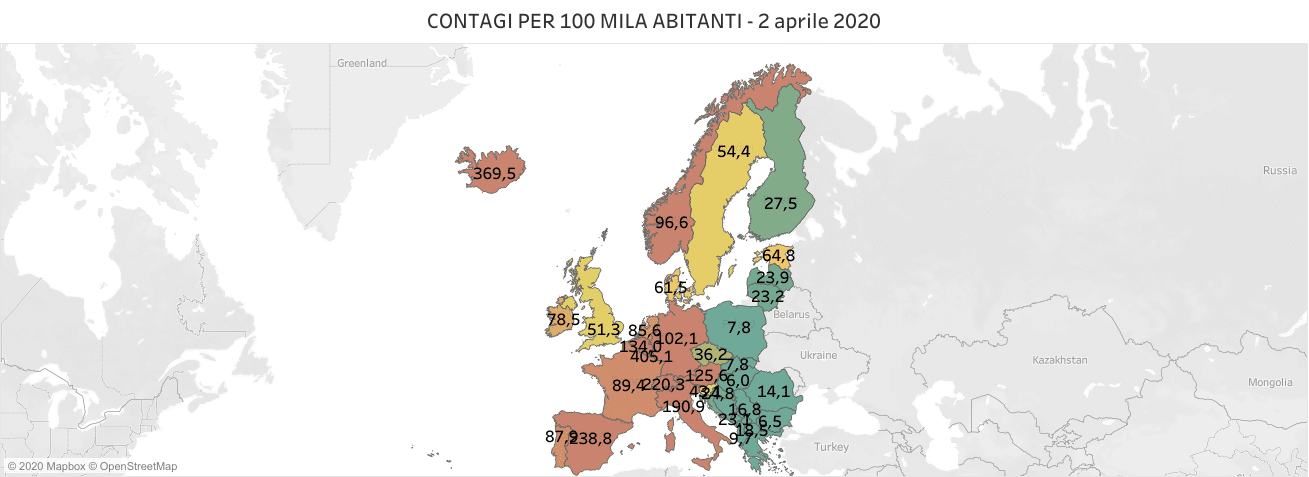 CONTAGI per abitante